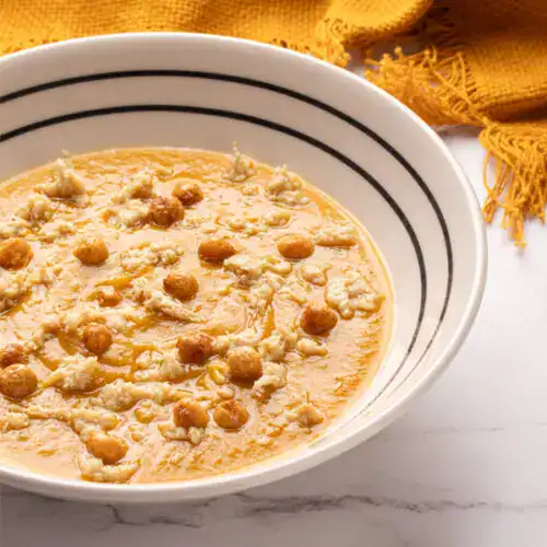 Creme de abóbora com frango e croutons grão de bico - Imagem 2