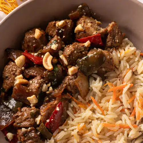 Mignon suíno xadrez com arroz basmati - Imagem 2